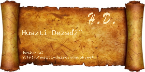 Huszti Dezső névjegykártya